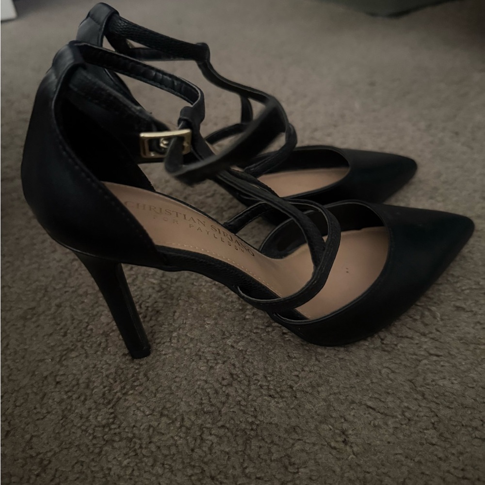 NEW -Christian Siriano Black Strappy Heels